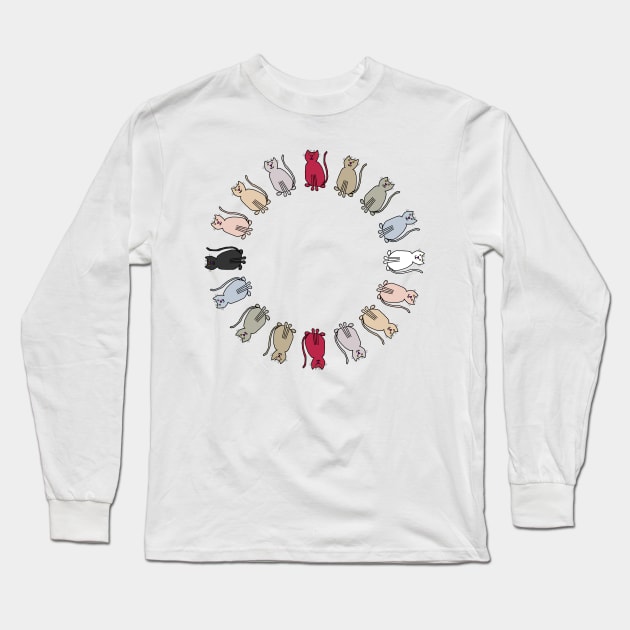 Circle of Magentaverse Rainbow Cats Long Sleeve T-Shirt by ellenhenryart